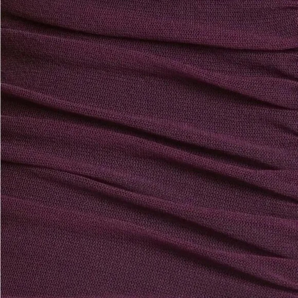 Fuzzi Long Sleeve Mesh Mini Dress Sheer Size XS NWOT Burgundy - Picture 5 of 8